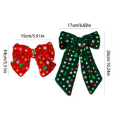 DAIIIBABYYY  -  Christmas Hair Clip Xmas Barrettes Velvet Bow Hairpin Snowflake Button Star Sequin Shiny Christmas Hair Styling Accessory