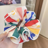 DAIIIBABYYY  -  Elastic Scrunchies Women Flower Hair Band Vintage Ponytail Holder Floral Hair Tie Fashion Hair Rubber Bands Hair Accessories