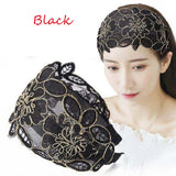 DAIIIBABYYYY  -  Wide Women Hairband Solid Lace Turban Solid Elastic Hair Bands Hair Accessories Headband for Women Girls Headdress