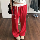 DAIIIBABYYY  -  Vintage Cotton Baggy Women Sweatpants Y2K American Hip Hop Streetwear Joggers Pants Autumn Loose All-Match Straight Trousers New