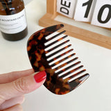 DAIIIBABYYY  -  Fashionable Simple Marble Textured 7.3CM U-shaped Hair Comb Retro Colorful Acetic Acid Portable Comb Hair Accessories