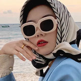 DAIIIBABYYY  -  Vintage Oval Sunglasses Women Men Retro Thick Edges Design Sun Glasses Lady Gradient Black Leopard Eyeglasses Uv400 Mirror