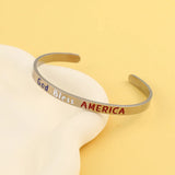 DAIIIBABYYY  -  God Bless America Bangle Stainless Steel Carvings Letter Bracelets for Women Jewelry Accessories