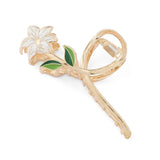 Daiiibabyyy New Women Metal Hair Claw Elegant Gold Flowers Hair Clips Barrette Crab Headband Ponytail Clip Headwear hair accessories tiara