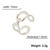 DAIIIBABYYY  -  Fried Dough Twists Bead Lock Knot Chain Horseshoe Lock Shoe Buckle Stainless Steel Ring Women Fashion Simple Jewelry Gift