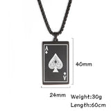 DAIIIBABYYY  -  New Stainless Steel Poker Card Ace of Spades Pendant Chain Necklace For Men Women Jewelry Hip Hop Jewelry Gifts Wholesale