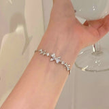 DAIIIBABYYY  -  Korean Fashion Zircon Heart Link Ins Bracelet for Women Sweet Girls Hollow Out Y2K Butterfly Chain Bracelet Party Jewelry Gifts