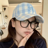 DAIIIBABYYY  -  New Sweet Bow Embroidery Baseball Hat Women Korean Girl Duckbill Cap Outdoor Sun Protection Visors Solid Color Duck Tongue Caps