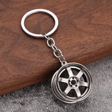 DAIIIBABYYY  -  Hot Sale Racing Steering Wheel Keychain Personality Modified Car Key Chain 6 Speed Gearbox Creative Model Metal Key Chain Gift