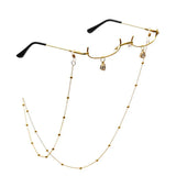 DAIIIBABYYY  -  Fashion Glasses Frame Half Frame Pendant with Chain Chic Harajuku Party Decoration Glasses Metal Party Eyeglasses