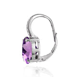 Daiiibabyyy New 925 Sterling Silver Earrings Colorful Gemstone Amethyst 18k Gold Ear Buckle For Woman Charm Jewelry Gift