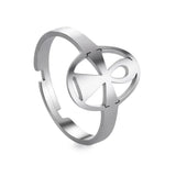 DAIIIBABYYY  -  Jesus Cross Love Stainless Steel Open Ring Women's Faith Christian Guardian Fashion Party Gift Jewelry New 2024