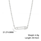 DAIIIBABYYY  -  Paper Clip Pendant Stainless Steel Necklace Women's Fashion Personality Minimalist Jewelry New 2024