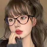 DAIIIBABYYY  -  Trend Brand Leopard Frame Eyeglasses Women Retro Ins Anti Blue Light Cat Eye Glasses Reading Computer Eyewears Decoration