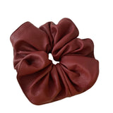 DAIIIBABYYY  -  French Style PU Leather Scrunchies Elegant Temperament Hair Rubber Bands Ponytail Holder Vintage Elastic Hair Rope