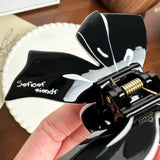 DAIIIBABYYY  -  Korean New Design 7.3cm Btereoscopic Black White Butterfly Hair Clip Retro Imitation Acetic Acid Shark Clip Hair Accessories