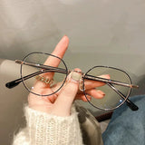 DAIIIBABYYY  -  Fashion Metal Polygons Anti Blue Light Glasses Women Men Vintage Computer Eye Protection Eyeglasses Round Plain Spectacles