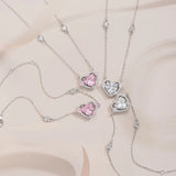 Daiiibabyyy New 925 Sterling Silver Luxury Zircon Sweet Heart Pendant Necklaces For Women Designer Jewelry Gift Female Jewelry Free Shipping