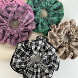 DAIIIBABYYY  -  Ins Hot Sale Fashion Colorful Plaid Cloth Elastic Scrunchie Advanced Fabrics Hair Rope Hair Accessories