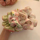 DAIIIBABYYY  -  New Fabric Floral Large Scrunchies Cute Pink Blue Elastic Hair Band Elegant Sweet Girls Hair Rope Sunny Ponytail Holder Headband