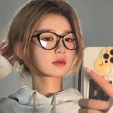 DAIIIBABYYY  -  Trend Brand Leopard Frame Eyeglasses Women Retro Ins Anti Blue Light Cat Eye Glasses Reading Computer Eyewears Decoration