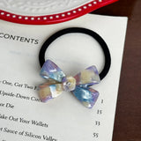 DAIIIBABYY  -  Korean New Cute 4.5cm Stereoscopic Bow Hair Tie Hair Clip For Sweet Girls Rhinestones Acetate Hair Rope Duckbill Clip