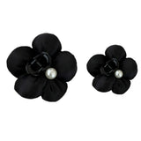 DAIIIBABYYY  -  2pcs Exquisite Sponge Puff Flower Hair Claw Pearl Korean Style Scrunchies Shark Clip Cloth Ponytail Holder Exaggerated Crab Clip