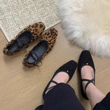 DAIIIBABYYY  -  Fashion Leopard Print Flats Ballerina Women Shoes Slip On Loafer Round Toe Shallow Mary Janes Ballet Soft Moccasin Zapatos Mujer