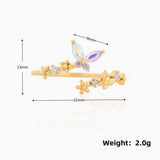 DAIIIBABYYY  -  New Ins Cute Gradient Butterfly Ring For Women Gold-plated Copper Colorful Adjustable Butterfly Rings Fashion Aesthetic Jewelry