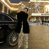 DAIIIBABYYY  -  Women Formal Skirts Elegant Silver Long Sequin Party Club Evening High Waist Skirts Female Casual Cocktail Skirts