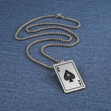 DAIIIBABYYY  -  New Stainless Steel Poker Card Ace of Spades Pendant Chain Necklace For Men Women Jewelry Hip Hop Jewelry Gifts Wholesale