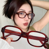 DAIIIBABYYY   -  Fashion Korean Version Black Frame Anti Blue Light Glasses for Women Anti Blue Light Radiation Myopia Glasses Reading Glasses