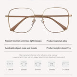 DAIIIBABYYY  -  Fashion Elegant Myopia Glasses Anti Blue Light Glasses Transparent Metal Frame for Women Men Computer Eye Protection Spectacles