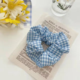 DAIIIBABYYY  -  Sunny Fresh Mojito Blue Scrunchies Floral Plaid Polka Dots White Hair Ropes Ties College Young Girls Hair Accessories Headband