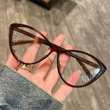 DAIIIBABYYY  -  Trend Brand Leopard Frame Eyeglasses Women Retro Ins Anti Blue Light Cat Eye Glasses Reading Computer Eyewears Decoration