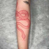 Daiiibabyyy Big Size Red Snake Waterproof Temporary Tattoo Stickers For Cool Women Men Body Art Waist Decals Fake Tatto Summer