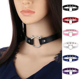 Daiiibabyyy Sexy Collar Punk Choker Rock Gothic Black PU Leather Tassels Harajuku Studded Necklace Bondage Bell Party Jewelry Accessories