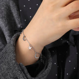 DAIIIBABYYY  -  Bohemian Moon Star Charm Bracelets Men Women Girls Stainless Steel Hand Bracelet Fashion Jewelry Gift for Friends Mother