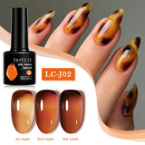 Daiiibabyyy 7ml Translucent Jelly Amber Gel Nail Polish Brown Coloured Varnish Gel Long Lasting Semi Permanent UV Nail Art Manicure