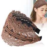 DAIIIBABYYYY  -  Wide Women Hairband Solid Lace Turban Solid Elastic Hair Bands Hair Accessories Headband for Women Girls Headdress