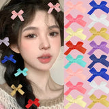 DAIIIBABYYY  -  8pcs Bowknot Hair Clip Sweet Ballet Ribbon Bow Hairpin Bang Clip Korean Girl Mini Bobby Pin Grab Female Color Ballet Headwear