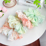 DAIIIBABYYY  -  Summer Small Fresh Oversized Gradient Color Elastic Fabric Scrunchie Simple Temperament Hair Rope High Ponytail Hair Accessories