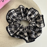 DAIIIBABYYY  -  Ins Hot Sale Fashion Colorful Plaid Cloth Elastic Scrunchie Advanced Fabrics Hair Rope Hair Accessories