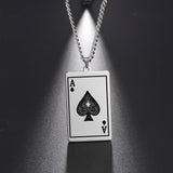 DAIIIBABYYY  -  New Stainless Steel Poker Card Ace of Spades Pendant Chain Necklace For Men Women Jewelry Hip Hop Jewelry Gifts Wholesale