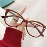 DAIIIBABYYY  -  New Cat Eye Large Frame Women Anti Blue Light Glasses Fashion Printing Solid Computer Glasses Frame Eyeglasses Lentes Para Mujer