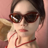 DAIIIBABYYY   -  New Fashion Cat Eye Sunglasses Vintage Women Men Stripes Frame Sun Glasses Summer Female Shades Eyewear Uv400 Eyewear