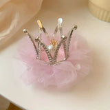 DAIIIBABYYY  - Children's Princess Mesh Hairpin Girls Rhinestone Crown Hair Clip Hair Accessories Sweet Lovely Tiara Headwear