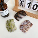 DAIIIBABYYY  -  Fashionable Simple Marble Textured 7.3CM U-shaped Hair Comb Retro Colorful Acetic Acid Portable Comb Hair Accessories