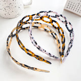 DAIIIBABYY  -  Simple Retro Women's Hollow With Teeth High-grade Acetic Acid Headband New Tortoiseshell Hair Band Headwear