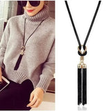 Daiiibabyyy 2024 New Arrival Female Pendant Necklace Tassel Long Winter Sweater Chain Necklace Women Necklaces Wholesale Sales Choker